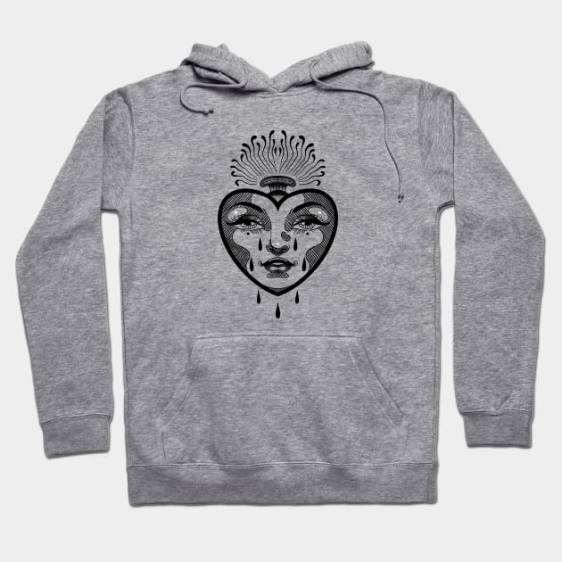 CRYING HEART Hoodie by MAYRAREINART